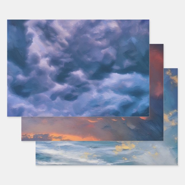 Wolken Wetter Sky Art Wrapping Craft Papier (Set)
