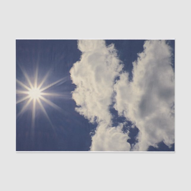Wolken White Blue Sky Schöne Sonne Seidenpapier (Vorderseite)