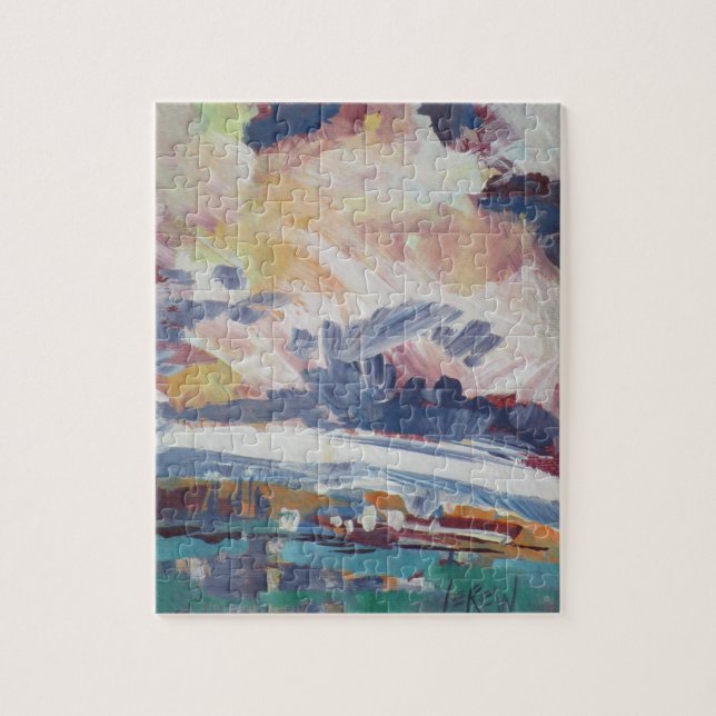 Wolkenbau-Gemälde / Künstler Larry Lerew (Vertikal)
