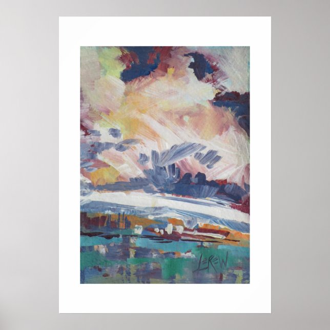 Wolkenbau-Gemälde / Künstler Larry Lerew Poster (Vorne)