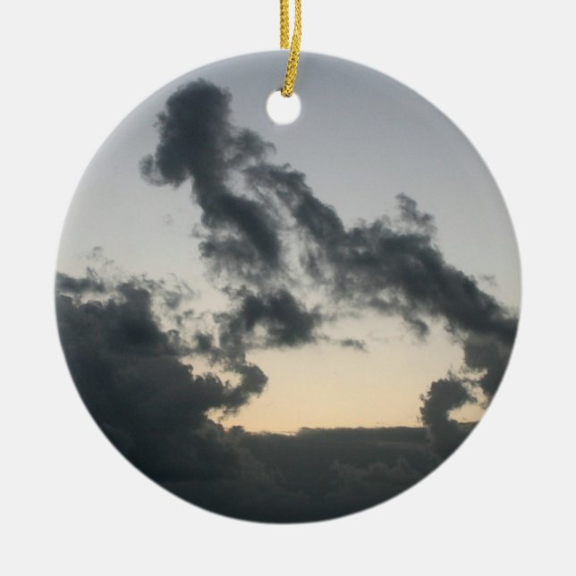 Wolkenbildung, Hundeskelett? Cartoon? Keramik Ornament (Vorne)