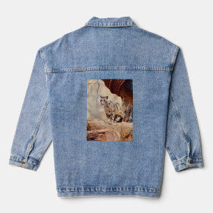 Wolkendecke Landschaftsbild exotische Tierwelt Jeansjacke