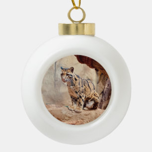 Wolkendecke Landschaftsbild exotische Tierwelt Keramik Kugel-Ornament
