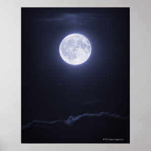 Wolkendecke Vollmond Poster