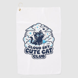Wolkenhimmel Süße Katze Haustierliebhaber Shirt Ku Golfhandtuch