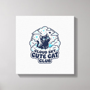 Wolkenhimmel Süße Katze Haustierliebhaber-Shirt Ku Leinwanddruck