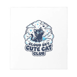 Wolkenhimmel Süße Katze Haustierliebhaber Shirt Ku Notizblock