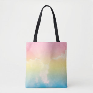 Wolkenhintergrund mit einem pastellfarbenen Farbve Tasche