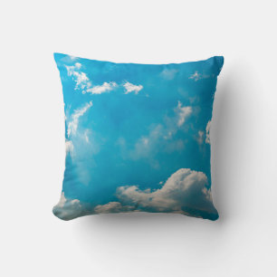 Wolkenkratzabstrakte und blaue Himmelsuntergrundba Kissen