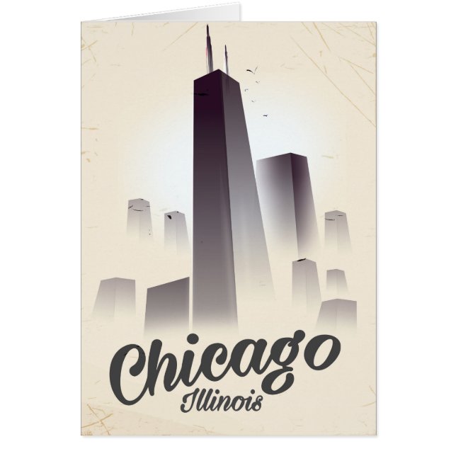Wolkenkratzer aus Chicago Reiseplakat (Vorne)