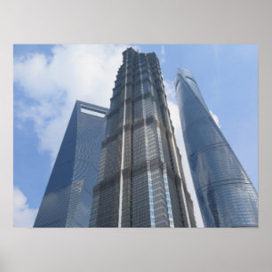 Wolkenkratzer aus Shanghai Poster