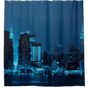 Wolkenkratzer in Manhattan und New York City Duschvorhang
