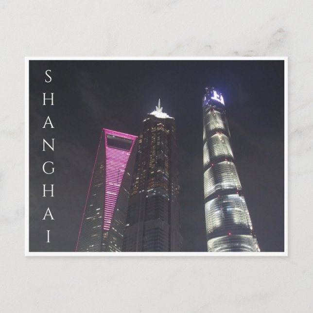Wolkenkratzer in Shanghai Postkarte (Vorderseite)