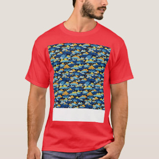 Wolkenkratzer nahtloses Muster Himmelswelt flatter T-Shirt