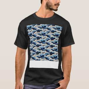 Wolkenkratzer nahtloses Muster Himmelswelt flatter T-Shirt