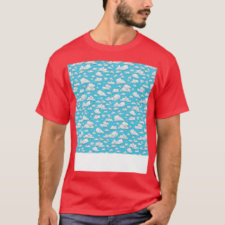 Wolkenkratzer nahtloses Muster Himmelswelt flatter T-Shirt