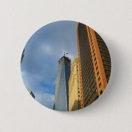 Wolkenkratzer-Reflektionen von New York Button