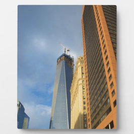 Wolkenkratzer-Reflektionen von New York Fotoplatte