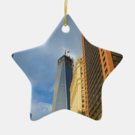 Wolkenkratzer-Reflektionen von New York Keramikornament