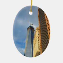 Wolkenkratzer-Reflektionen von New York Keramikornament
