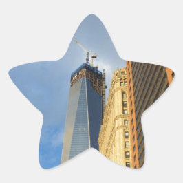 Wolkenkratzer-Reflektionen von New York Stern-Aufkleber