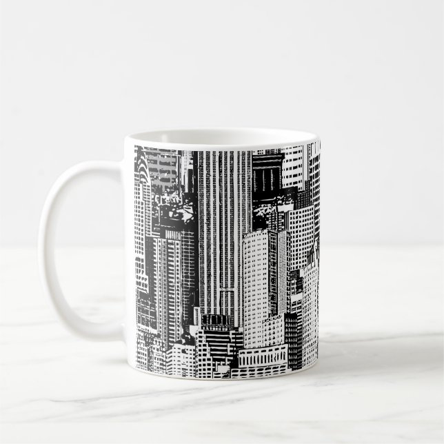 Wolkenkratzer Stadt Isometric Seamless Textur Kaffeetasse (Links)