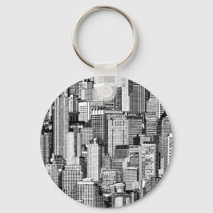 Wolkenkratzer Stadt Isometric Seamless Textur Schlüsselanhänger
