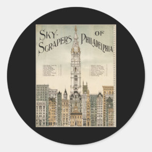 Wolkenkratzer von Philadelphia Runder Aufkleber