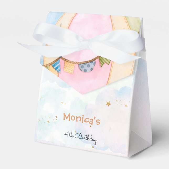Wolkenluftballons Kindergeburtstag Geschenkschachtel (Vorderseite)