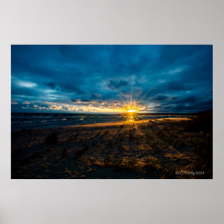 Wolkenuntergang Sonnenaufgang über Hammond Bay Poster