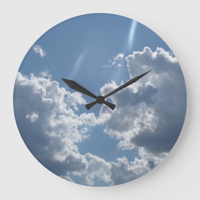 wolkige Tage Große Wanduhr (Vorderseite)