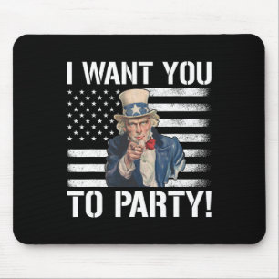 Woll dir Party Uncle Sam Funny 4. Juli Mousepad