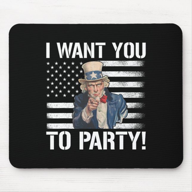 Woll dir Party Uncle Sam Funny 4. Juli Mousepad (Vorne)