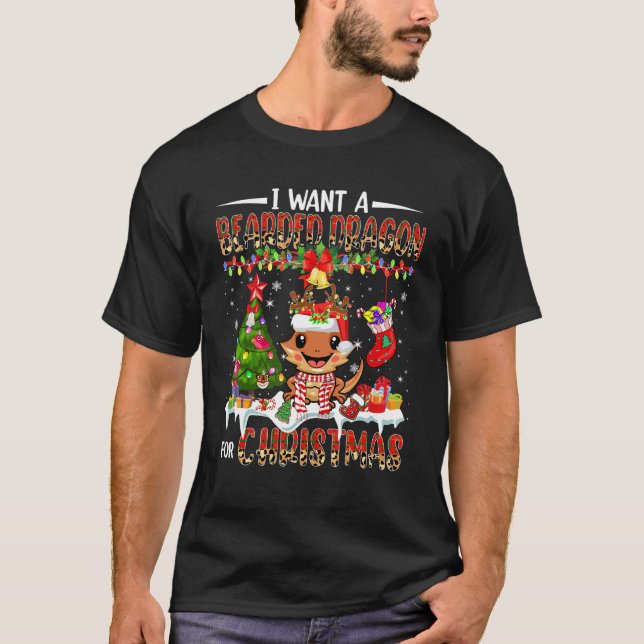 Woll einen bärtigen Drachen für den Weihnachtsbär  T-Shirt (Vorderseite)