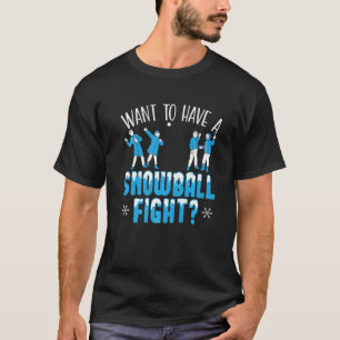 Woll, einen Schneeball-Kämpfer Wintersaison Schnee T-Shirt