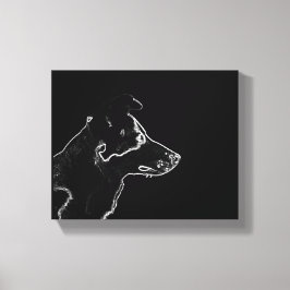 Woll eines Hundes | White on Black Digital Foto Sk Leinwanddruck