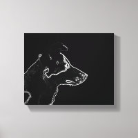 Woll eines Hundes | White on Black Digital Foto Sk