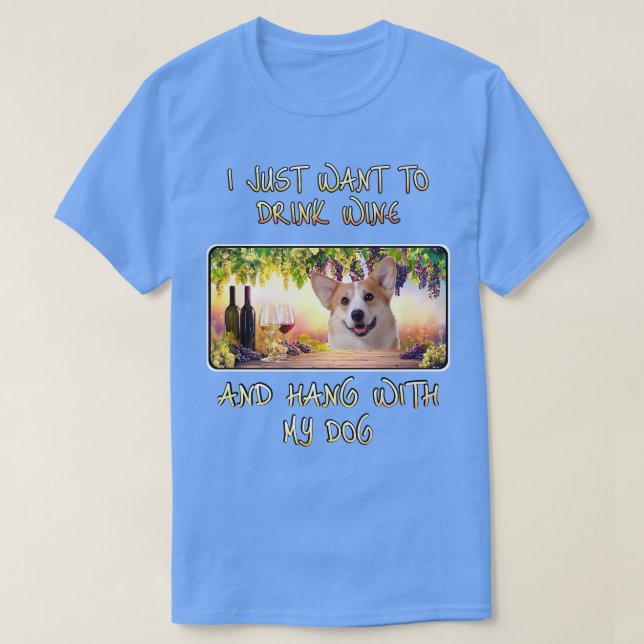 Woll einfach Wein & Hang W Pembroke Welsh Co. T-Shirt (Design vorne)