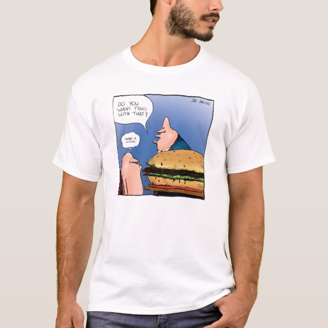Woll Fries damit? Cartoon Shirt (Vorderseite)