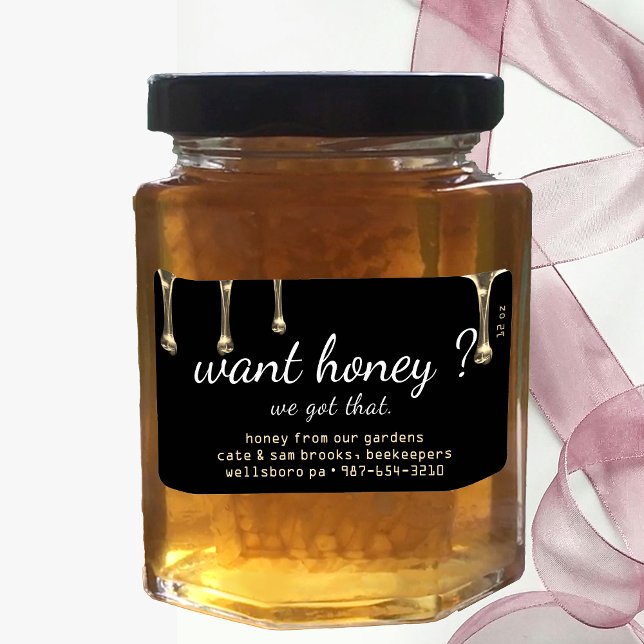 Woll Honey? Gold Honig Tropfen Schwarzes Etikett (Von Creator hochgeladen)