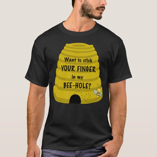 Woll, in meiner Bee-Hole-Premium-Karte den Finger  T-Shirt (Vorderseite)