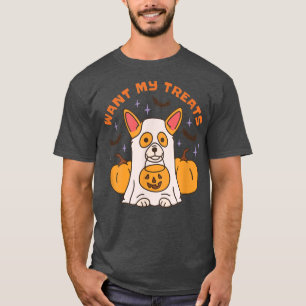 Woll Meine Leckereien Niedlich Corgi Ghost Dog Hal T-Shirt