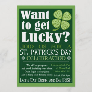 Woll zu Get Lucky - St. Patrick's Day Party Einladung