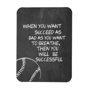 Woll zum Erfolg Baseball Motivierend Magnet