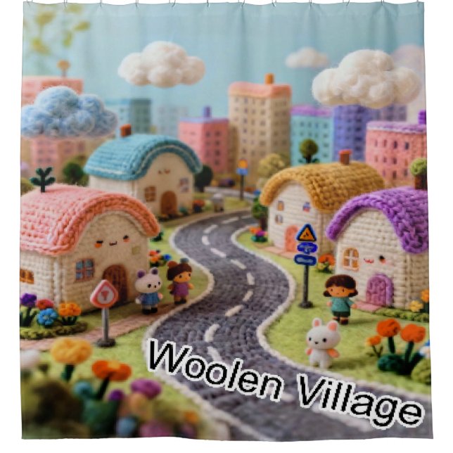 Wolldorf  duschvorhang (Vorderseite)