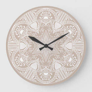 Wolle Mandala Große Wanduhr