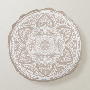 Wolle Mandala Rundes Kissen