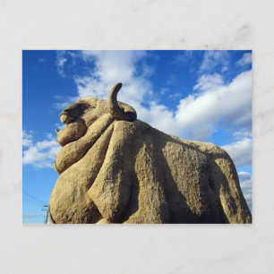 Wolle Merino blau Postkarte