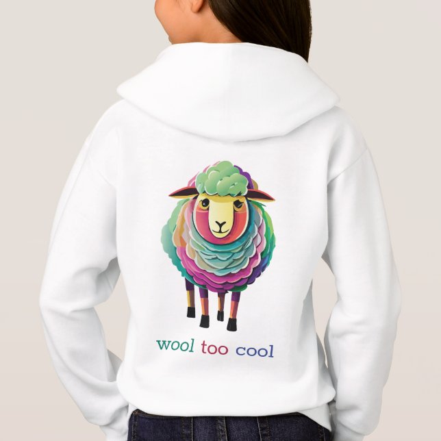 Wolle zu Coole Sheep Illustration Hoodie (Rückseite)
