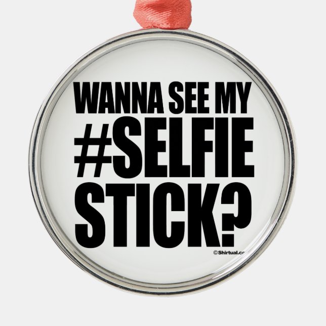 WOLLEN SIE, UM MEINEN SELFIE STOCK ZU SEHEN SILBERNES ORNAMENT (Vorne)